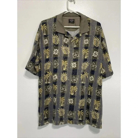 Woolrich Other - Woolrich Shirt Mens Large Button Up Short Sleeve Hawaiian Floral Tropical‎ Gray